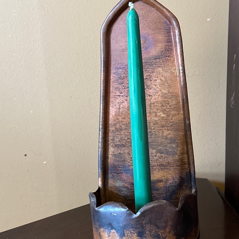 antique metal Wall Candle Holder Vintage copper